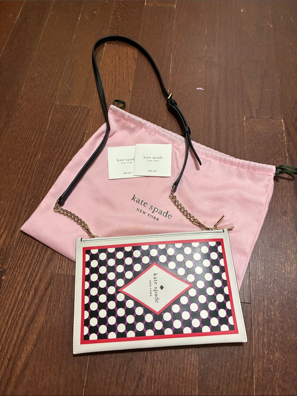 kate spade Polka Dot Pink, Black & Cream Crossbody